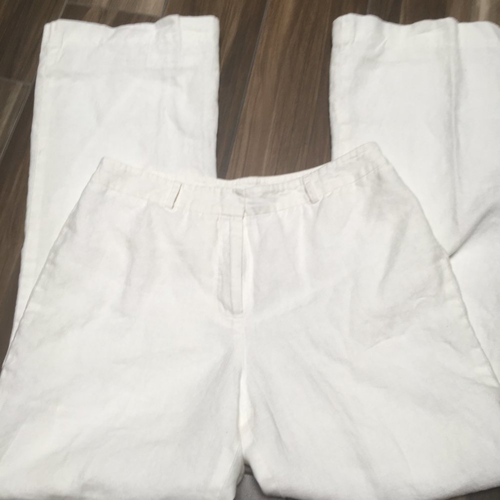 Anne Klein Wide Leg Linen Pants - Picture 3 of 7